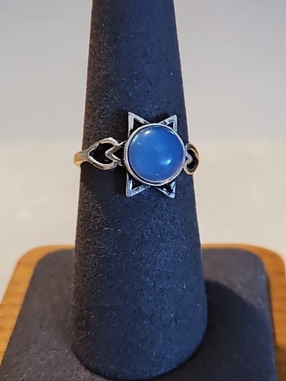 Sassified Boutique Blue Chalcedony Star Ring - Sterling Silver